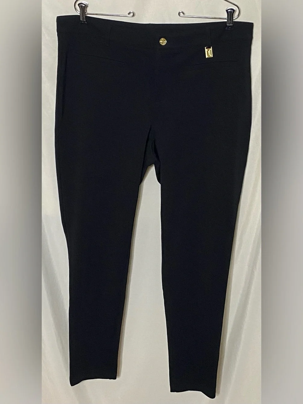 Michael Kors Black Stretch Ankle Skinny Pants w/ Gold Hardware
